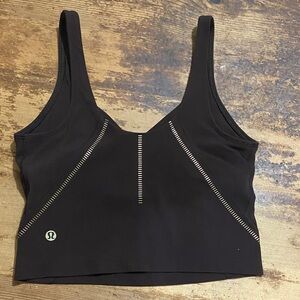 Black Sports Bra with Gold Accents